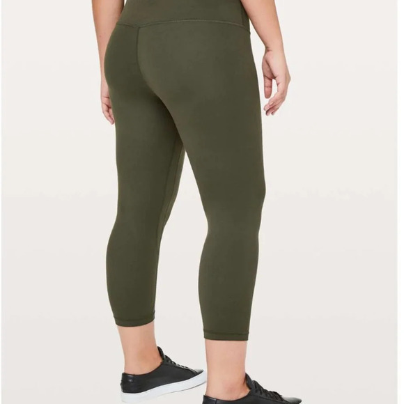 LULULEMON Align Crop *21" Dark Olive Size  2 - Picture 2 of 15